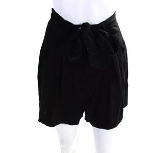 BB Dakota Women's Twill paper bag Belted Dress Shorts Black Sz 6 high waist new